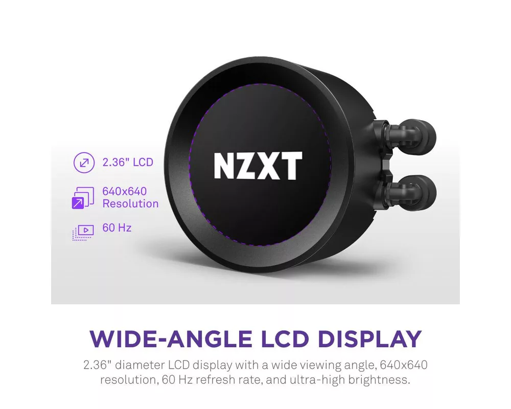 Охладител за процесор NZXT Kraken Elite RGB 280 Black, Customizable LCD Display 2