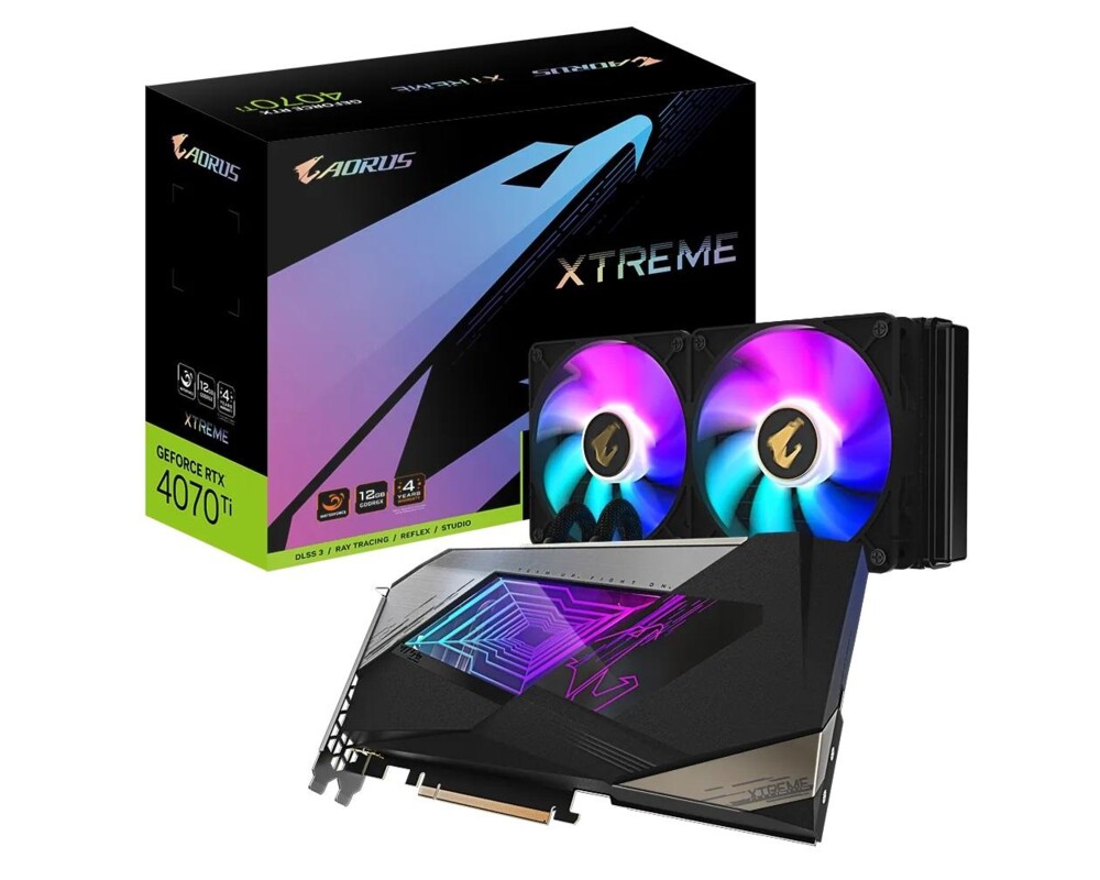 Видеокарта Gigabyte AORUS GeForce RTX 4070 Ti XTREME WATERFORCE 12GB GDDR6X 7