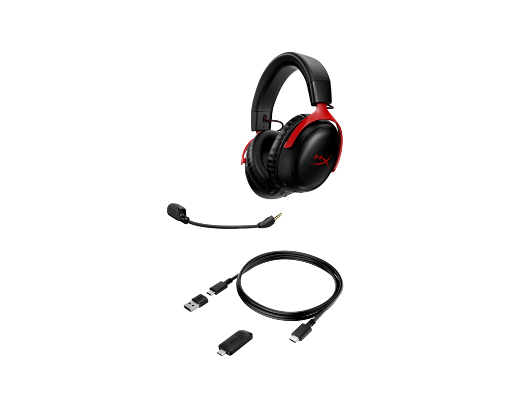 Слушалки Геймърски слушалки HyperX, Cloud III, Безжични, Микрофон, Черно/Червено 3