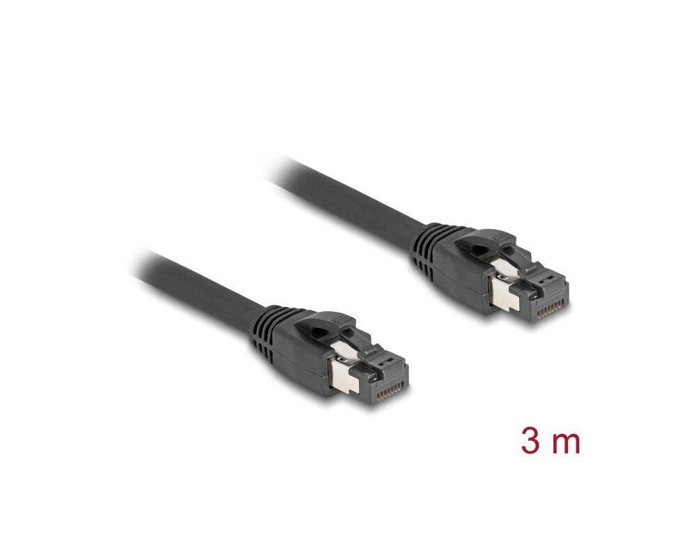 Мрежов кабел Delock, Cat.8.1 S/FTP, 3 m, Дo 40 Gbps, Черен 2