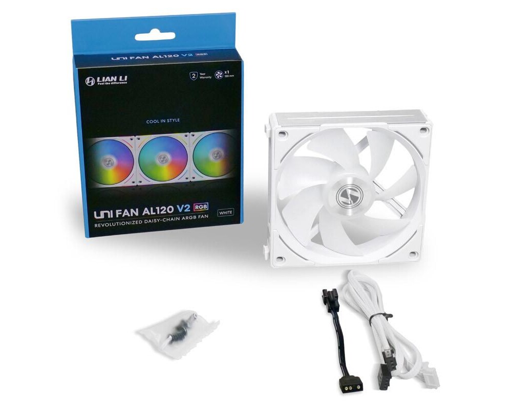 Вентилатор Lian Li UNI AL120 V2, ARGB, Бял 5