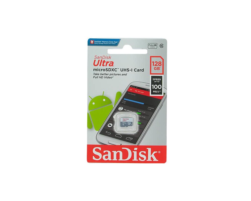 Флаш карта SANDISK Ultra microSDXC UHS-I, 128GB, Class 10, 100Mb/s 2