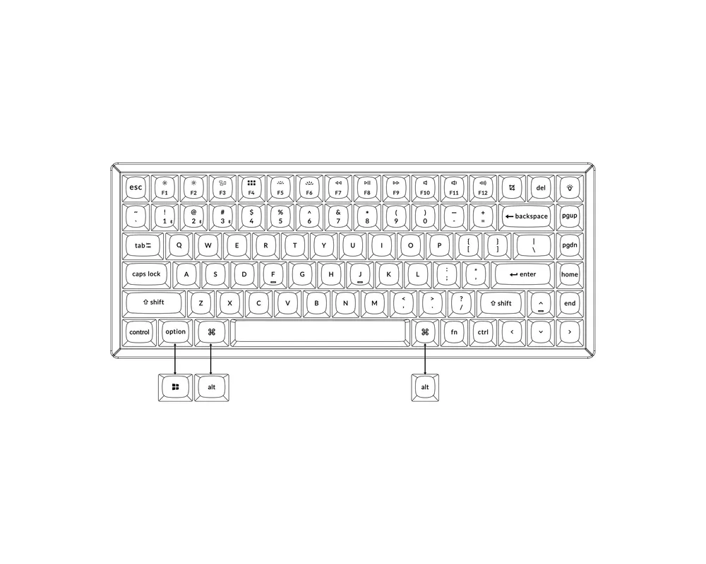 Клавиатура Геймърска механична клавиатура Keychron K2 Pro HS Red Switch, White Backlight Plastic Frame 2
