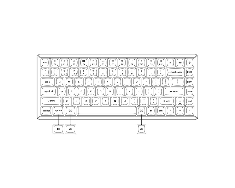 Клавиатура Геймърска механична клавиатура Keychron K2 Pro HS Brown Switch 2