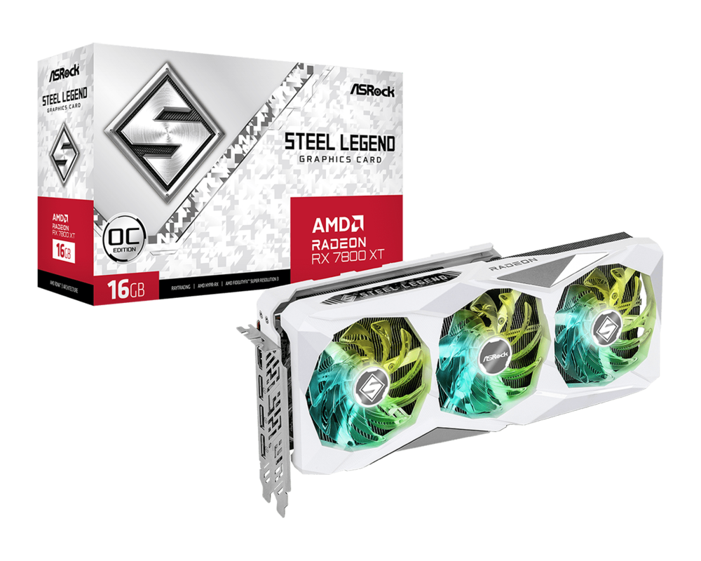 Видеокарта ASRock Radeon RX 7800 XT Steel Legend OC 16GB GDDR6 12
