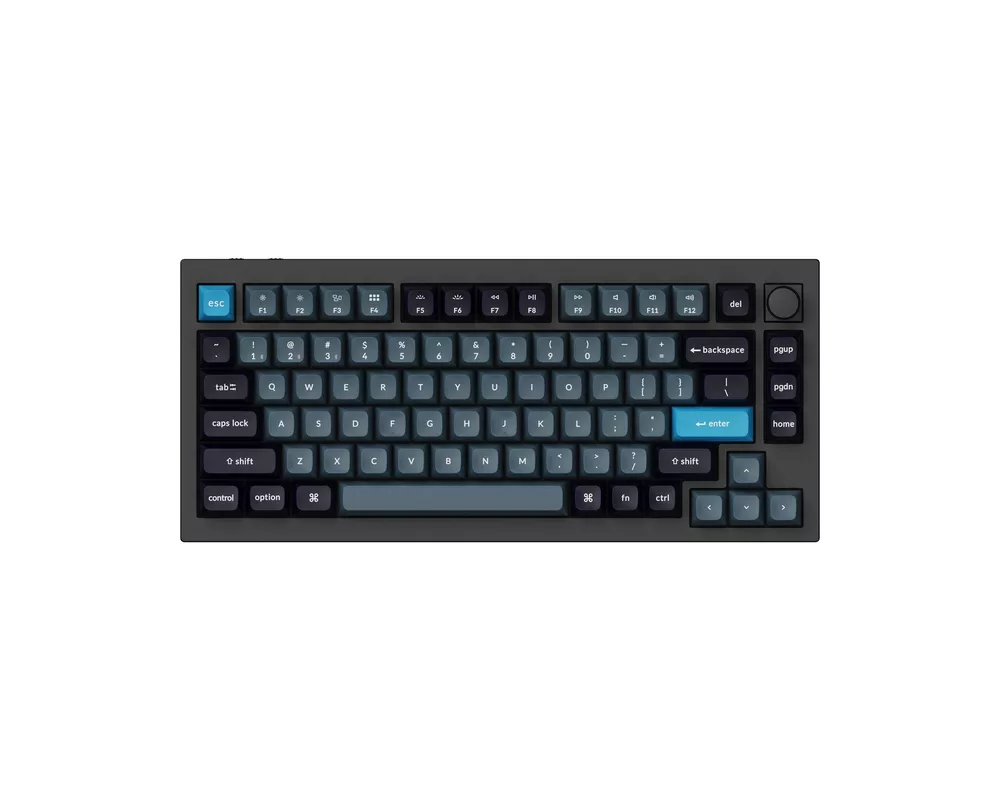 Клавиатура Keychron Q1 Pro Black-Blue QMK TKL K Pro Brown Switch RGB LED PBT 2