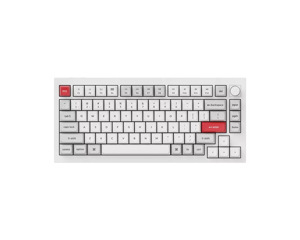 Клавиатура Keychron Q1 Pro White-Grey QMK TKL K Pro Banana Switch RGB LED PBT 2