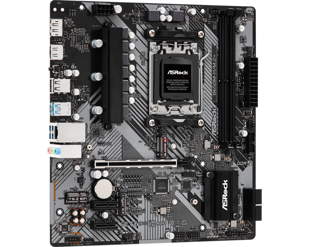 Дънна платка ASROCK B650M-H/M.2+, Socket AM5, 2xDDR5 2