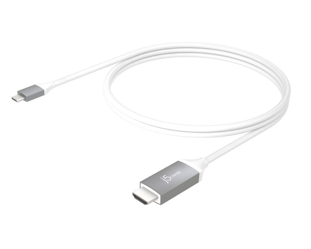 Кабел j5create JCC153G, USB-C мъжко - HDMI мъжко, 1.8 m, Бял 2
