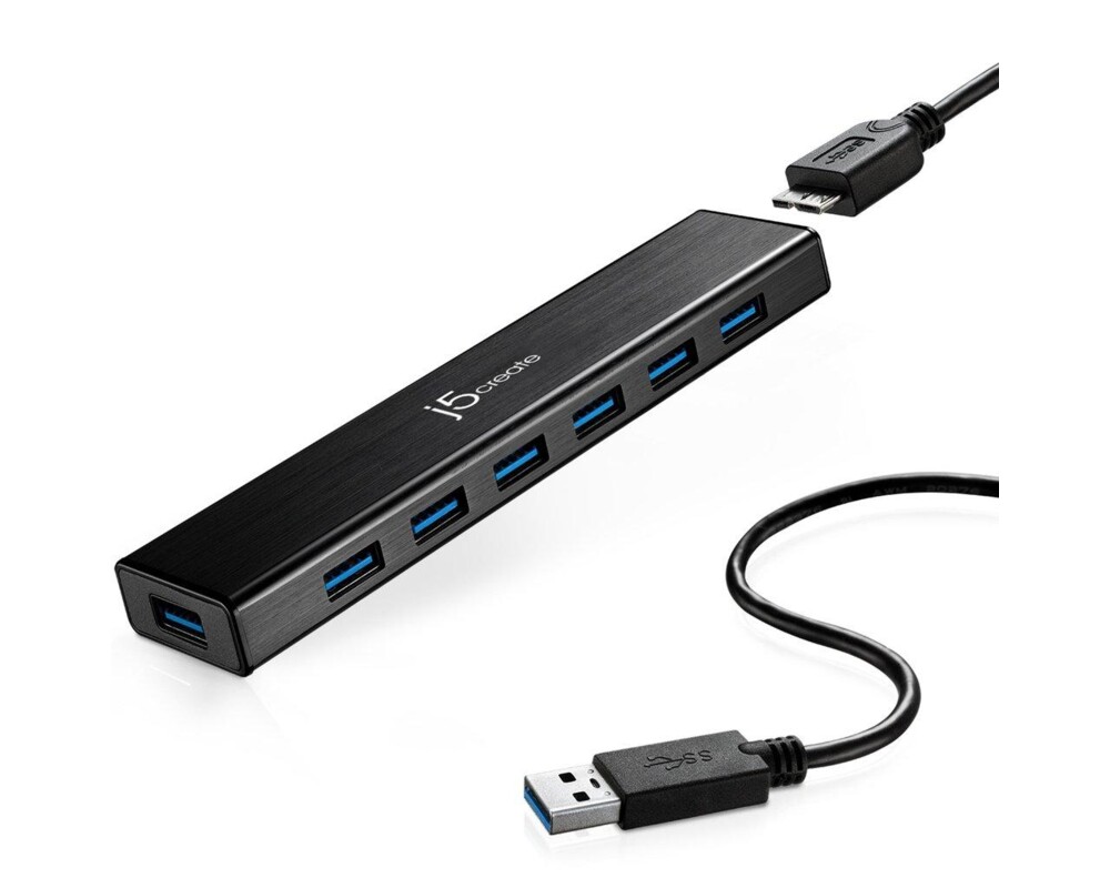 USB хъб Хъб 7-портов J5 Create USB-C JCH377, USB 3.0, 1:7, Бял 4