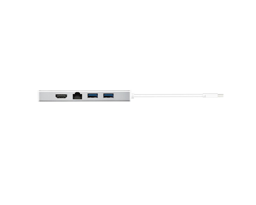 USB хъб 6-портов хъб j5create Mini Dock JUD380, USB 3.0, Gigabit Ethernet, HDMI, VGA, USB-B, Бял 2