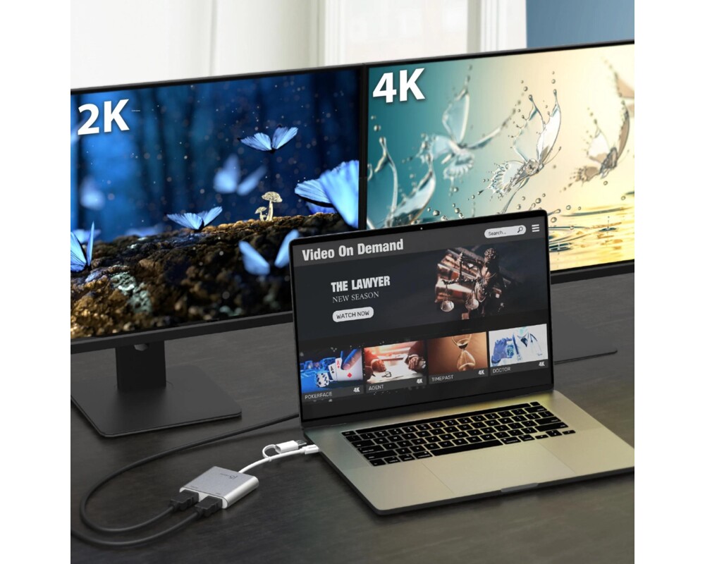 Адаптери j5create JCA365, За 2 монитора, USB-C - 2 x HDMI 4
