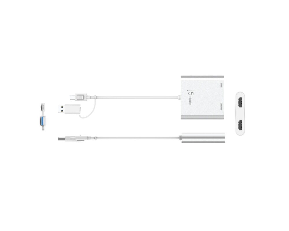 Адаптери j5create JCA365, За 2 монитора, USB-C - 2 x HDMI 3