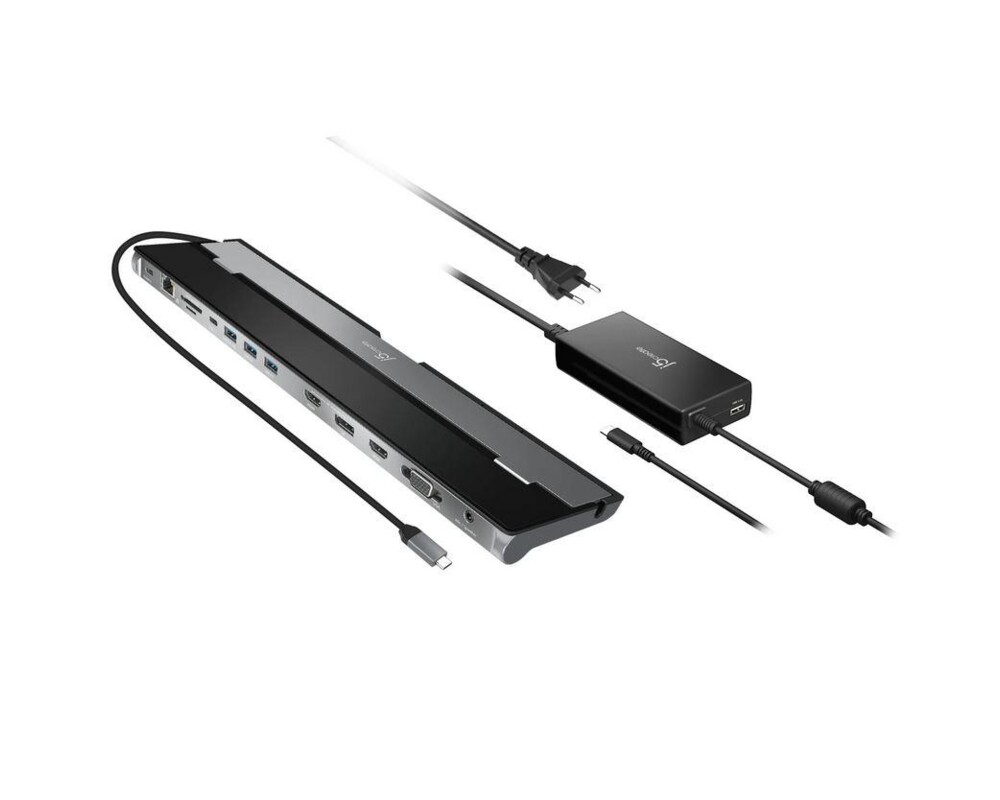 Докинг станция Докинг станция j5create JCD543P, За три монитора с 100W PD захранващ адаптер 6