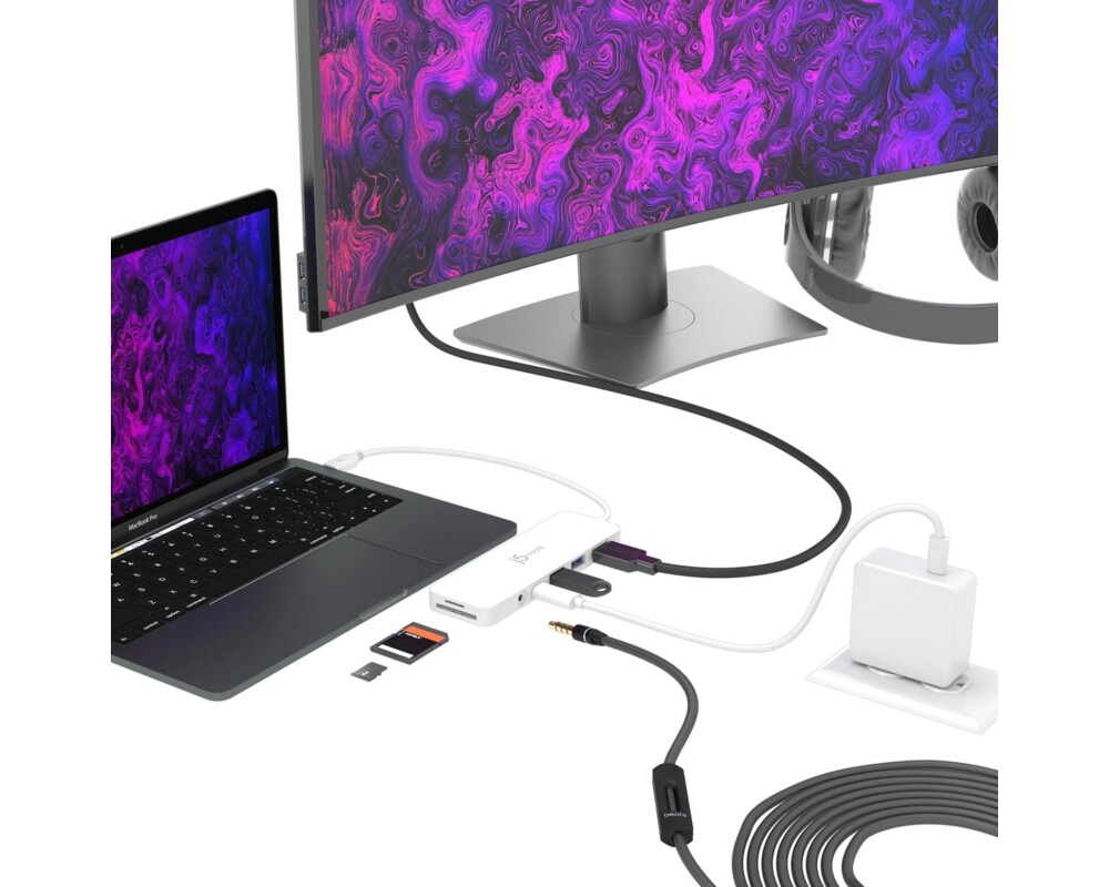 USB хъб 6-портов хъб j5create Mini Dock JCD373, USB, HDMI, SD, 3.5 mm jack 4