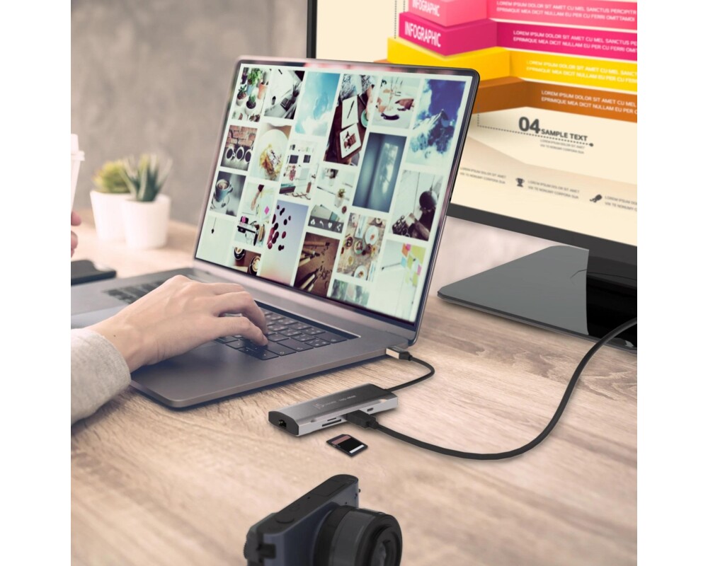 Докинг станция Докинг станция j5create Mini Dock JCD393, USB-C, USB, HDMI, Ethernet, SD, microSD 5