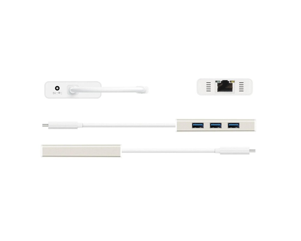 USB хъб Хъб 3-портов J5create JCH471, USB-C 3.1, USB-A 3.0, Gigabit Ethernet 3