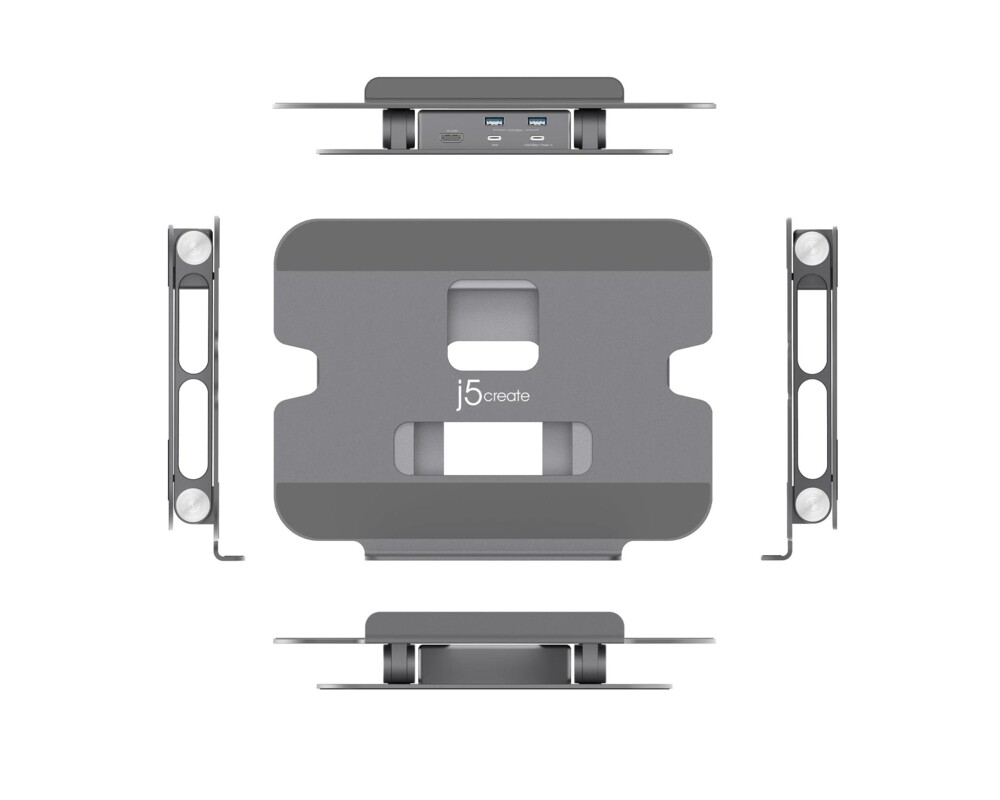 Докинг станция Поставка за лаптоп с докинг станция j5create JTS327, до 16", USB-C, 4K 3