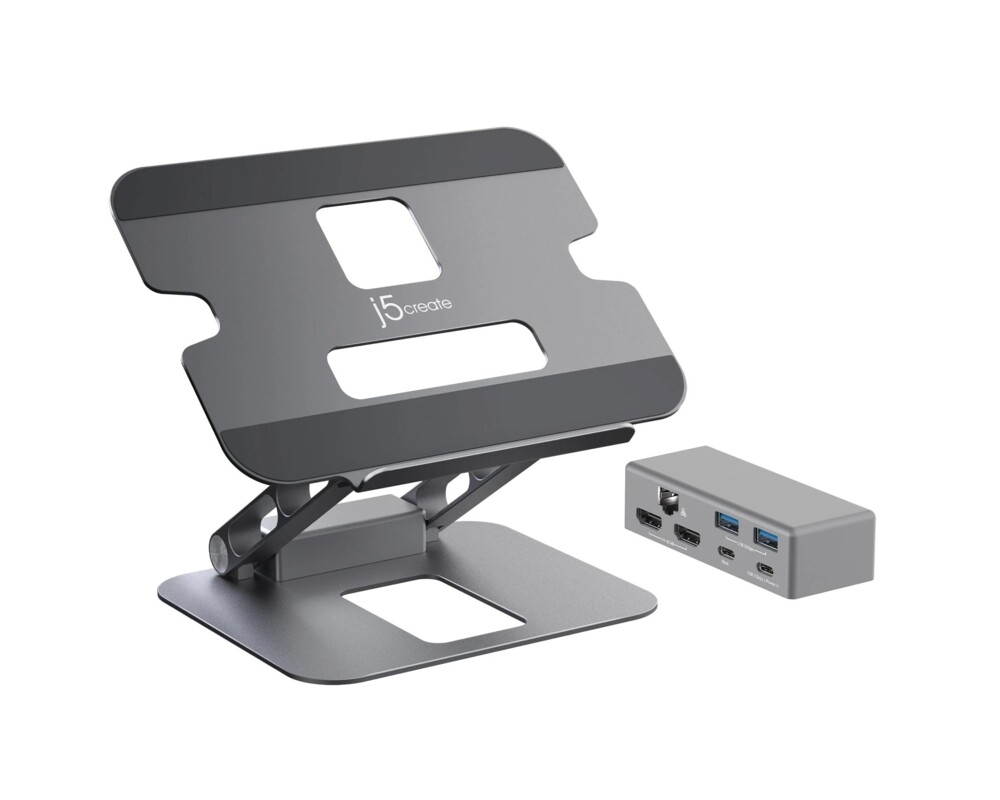 Докинг станция Поставка за лаптоп с докинг станция j5create JTS327, до 16", USB-C, 4K 7