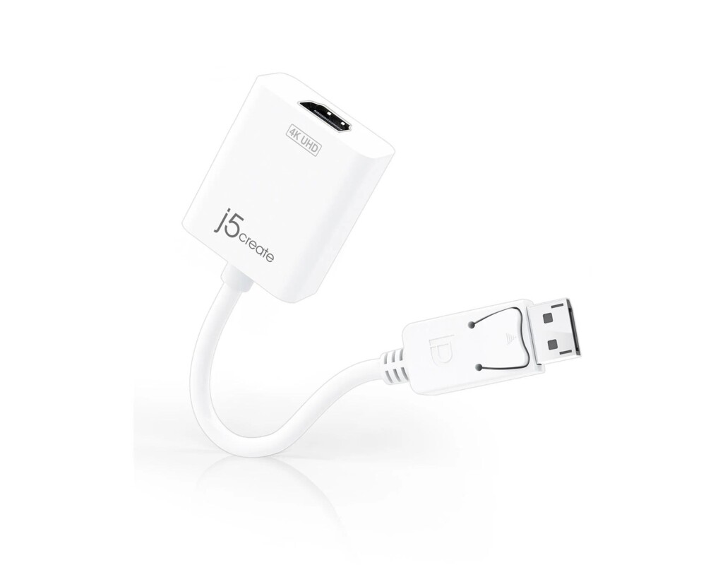 Адаптери j5create JDA158, DisplayPort мъжко - HDMI женско, 4K, Бял 2