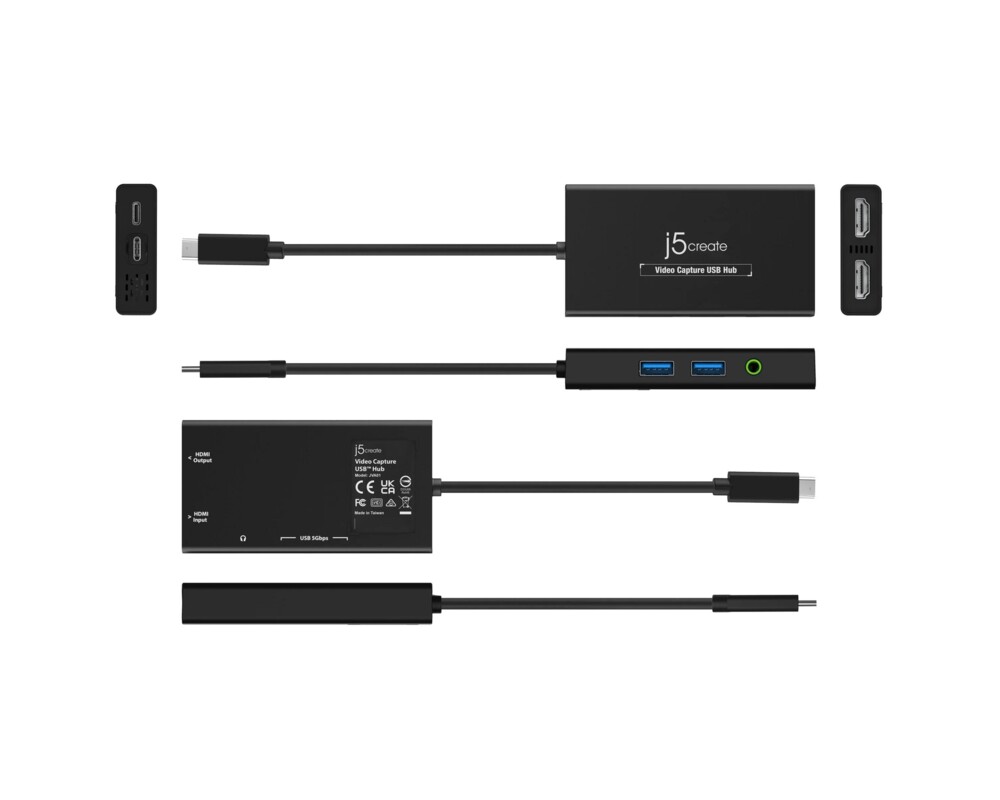 TV тунер/видео устройство Кепчер j5create JVA01, HDMI - HDMI, USB-C хъб, Черен 4