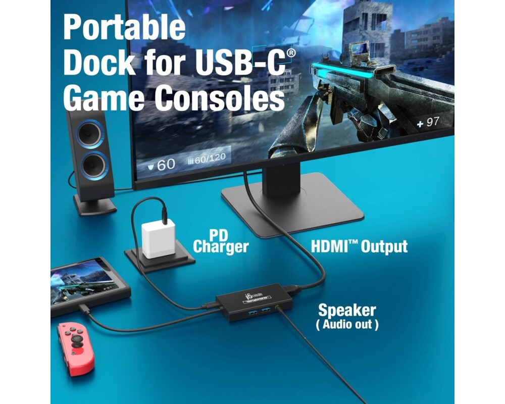 TV тунер/видео устройство Кепчер j5create JVA01, HDMI - HDMI, USB-C хъб, Черен 6