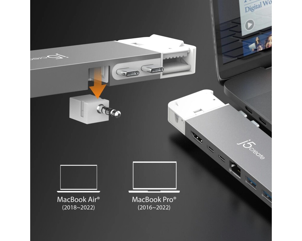 USB хъб Докинг станция j5create JCD395, USB4 Hub, MagSafe Kit, За MacBook Pro 2021/2022 8
