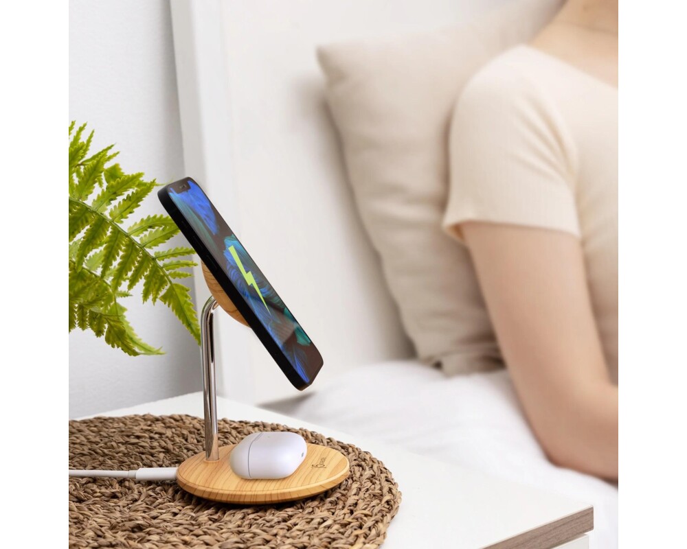 Зарядно Безжично  j5create JUPW2106, Магнитно, За 2 устройства, Дървено 8