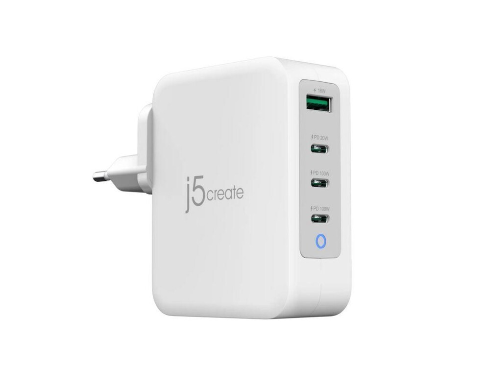 Зарядно Мрежово  j5create JUP43130E 130W, 4 порта, USB-C, USB-A 7