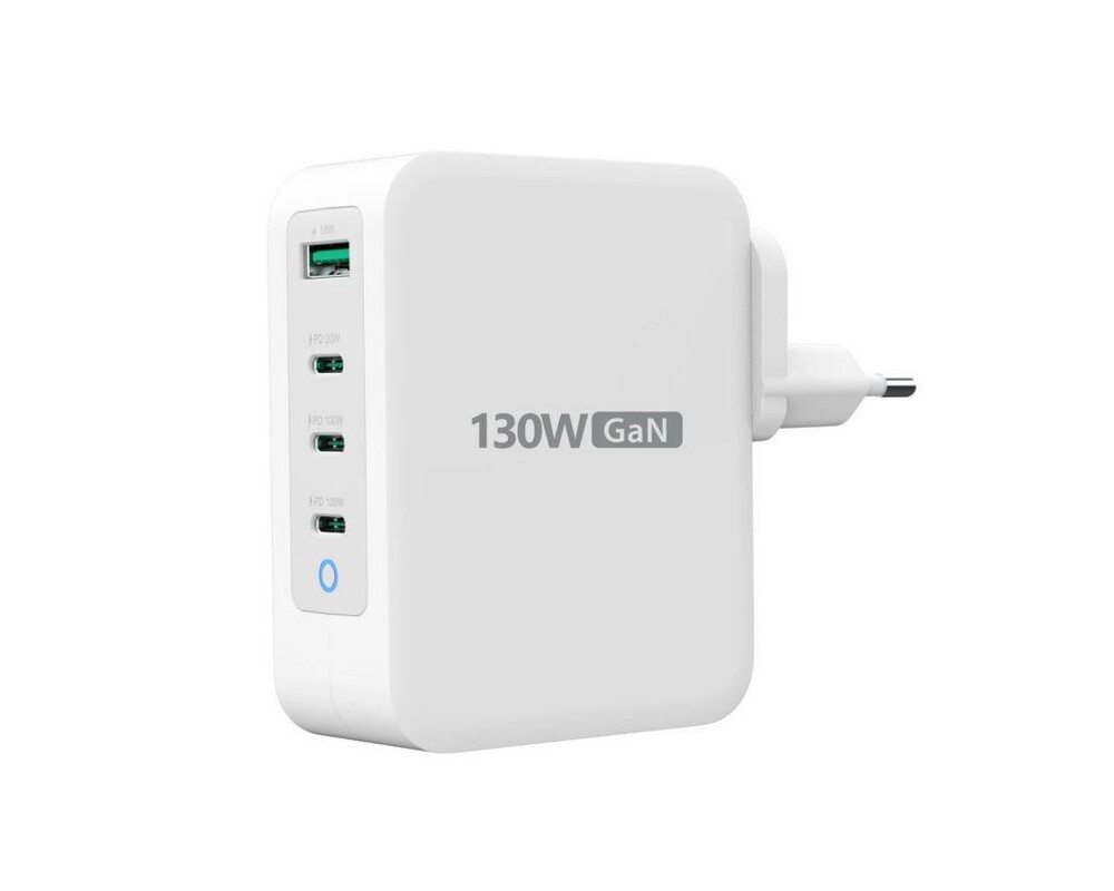 Зарядно Мрежово  j5create JUP43130E 130W, 4 порта, USB-C, USB-A 8