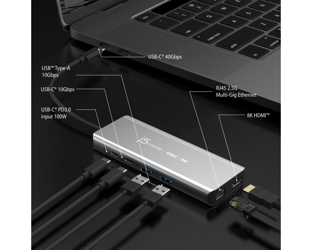 Докинг станция Докинг станция j5create JCD403, USB4, Multi-port хъб, Gigabit Ethernet 4
