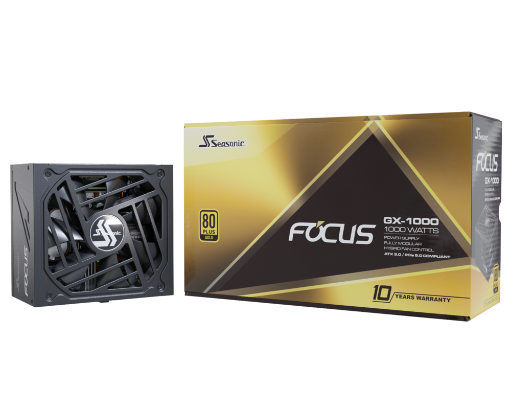 Захранване SEASONIC FOCUS GX-1000 1000W, 80+ Gold PCIe 5.0, Fully Modular 9