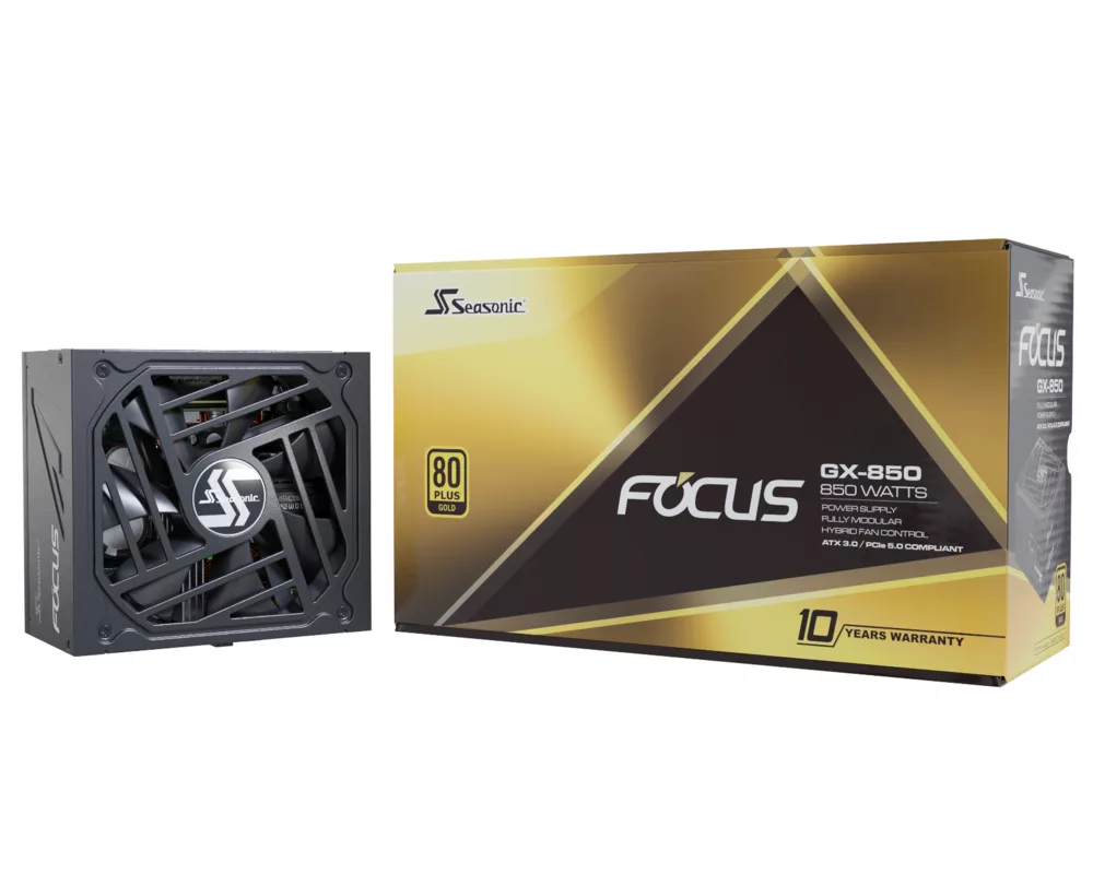 Захранване SEASONIC FOCUS GX-850 850W, 80+ Gold PCIe 5.0, Fully Modular 10