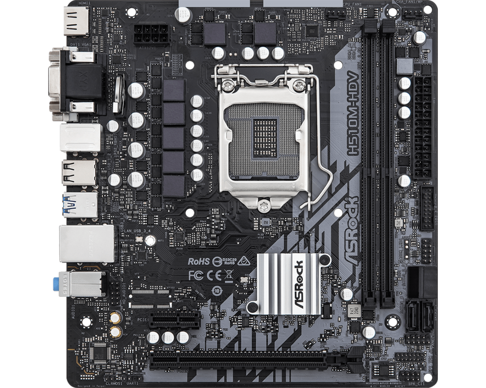 Дънна платка ASRock H510M-HDV R2.0, LGA1200, DDR4, mATX 8