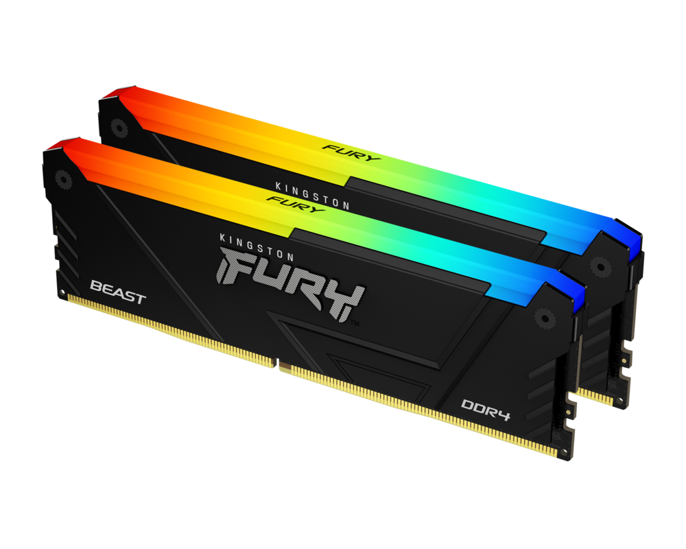 Памет 32GB (2x16GB) Kingston FURY Beast Black RGB DDR4 3600MHz 2