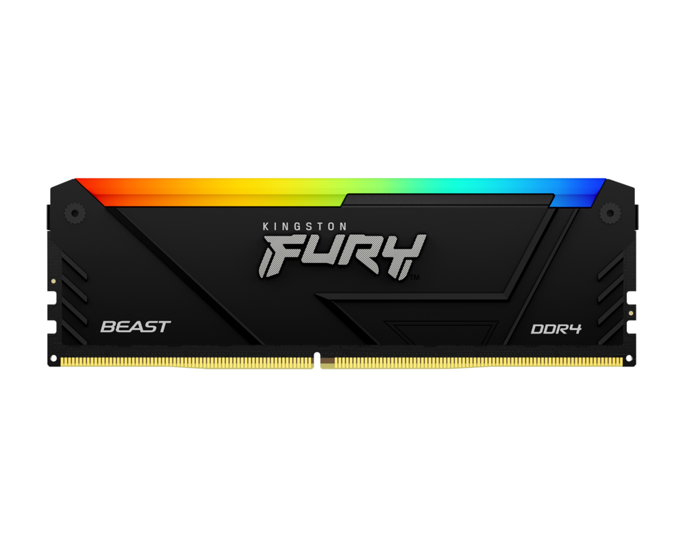 Памет Kingston FURY Beast Black RGB 64GB(4x16GB) DDR4 3600MHz CL18 2