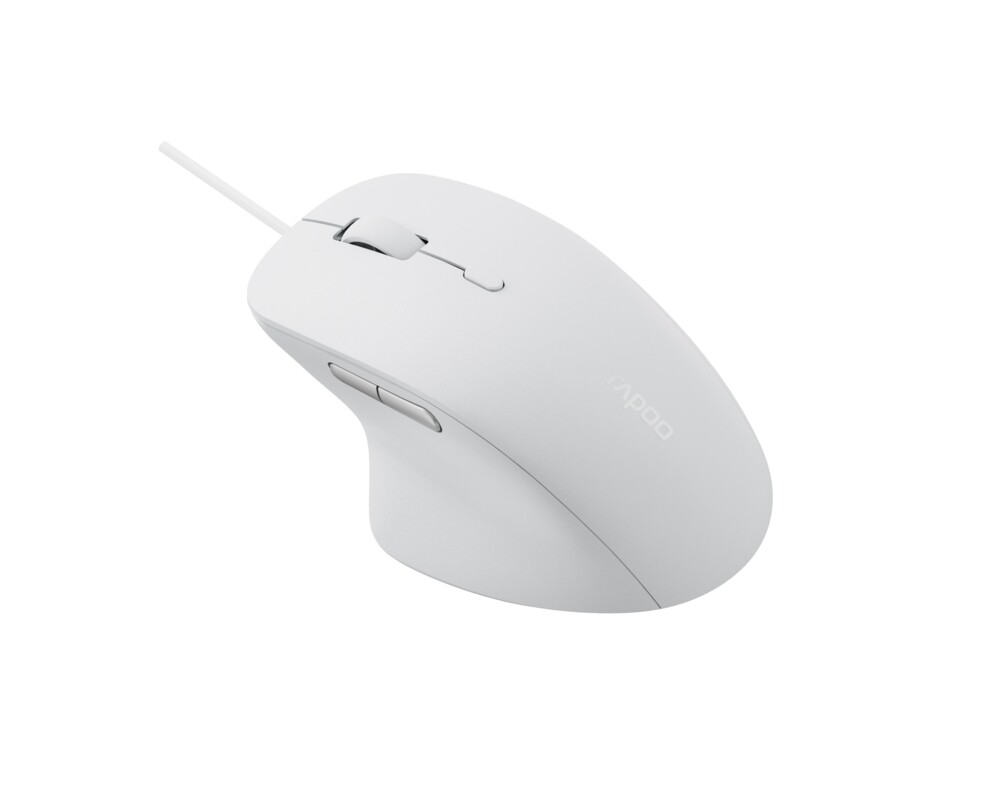 Мишка Жична оптична мишка RAPOO N500 Silent, Безшумна, Бяла 3