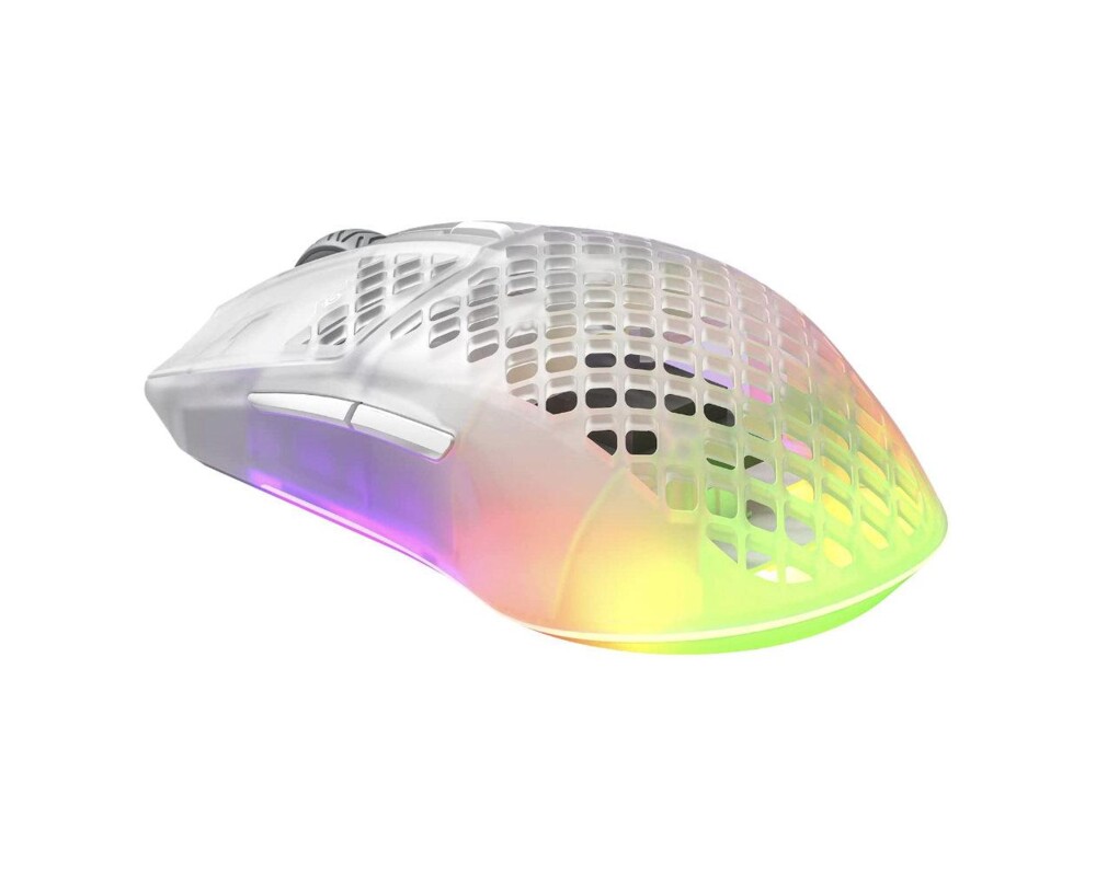 Мишка Геймърска мишка SteelSeries, Aerox 3 Wireless (2022) Ghost, Оптична, Безжична, USB 4