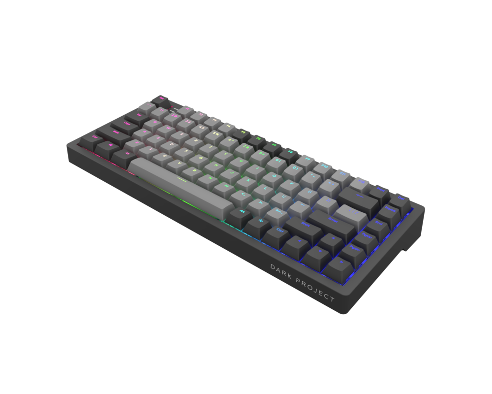 Клавиатура Геймърскa механична клавиатура Dark Project KD83A Cloud Grey TKL PBT - HS Gateron Cap Teal Switch, RGB 5