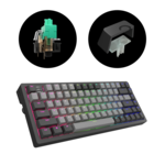<span>Клавиатура</span> Геймърскa механична клавиатура Dark Project KD83A Cloud Grey TKL PBT - HS Gateron Cap Teal Switch, RGB <span class='catalog-num-in-name'>FSH-DP-KD-83A-004105-GTC</span> - 