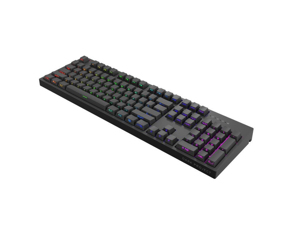 Клавиатура Геймърскa механична клавиатура Dark Project KD104A Black Full Size - Hot-Swappable Gatheron Optical Red, RGB, PBT 6