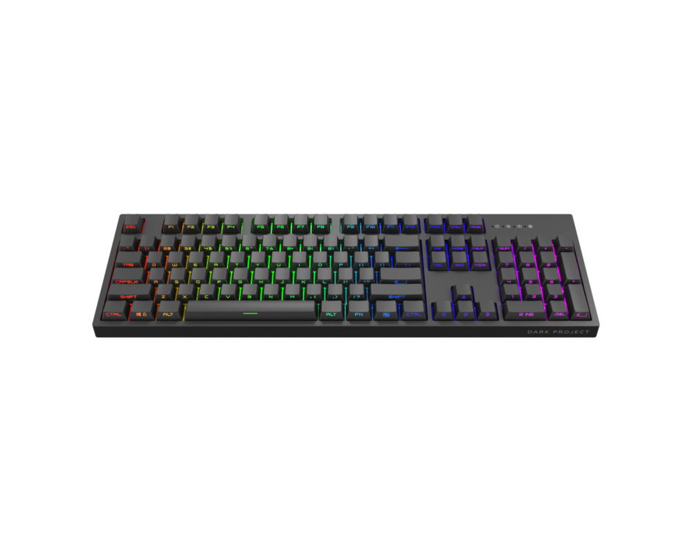 Клавиатура Геймърскa механична клавиатура Dark Project KD104A Black Full Size - Hot-Swappable Gatheron Optical Red, RGB, PBT 3