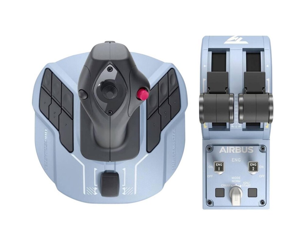 Джойстици и Геймпадове Жичен Thrustmaster TCA Officer Pack Airbus Edition, авиосимулатор за PC, Черен/Син 6