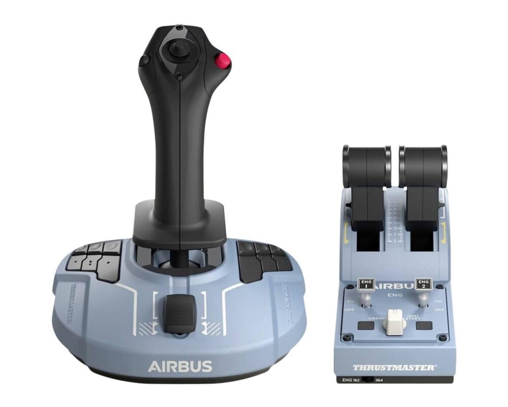 Джойстици и Геймпадове Жичен Thrustmaster TCA Officer Pack Airbus Edition, авиосимулатор за PC, Черен/Син 2