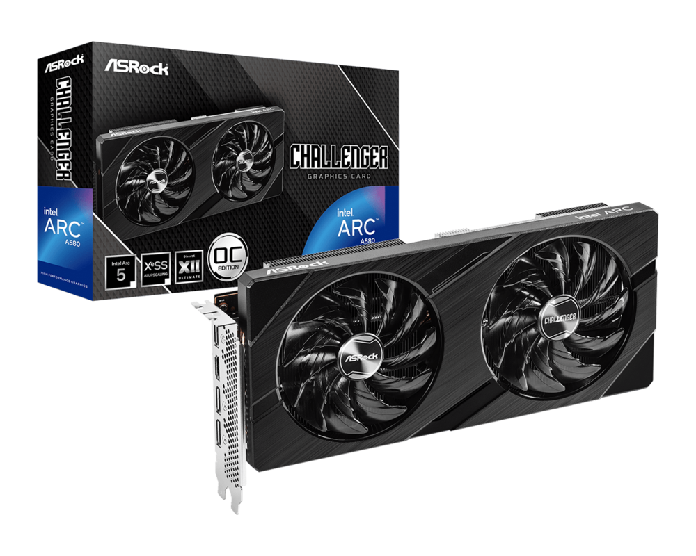 Видеокарта ASRock Intel Arc A580 Challenger OC 8GB GDDR6 6