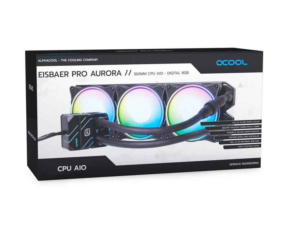 Охладител за процесор Водно AIO Охлаждане Alphacool Eisbaer Pro Aurora 360 10