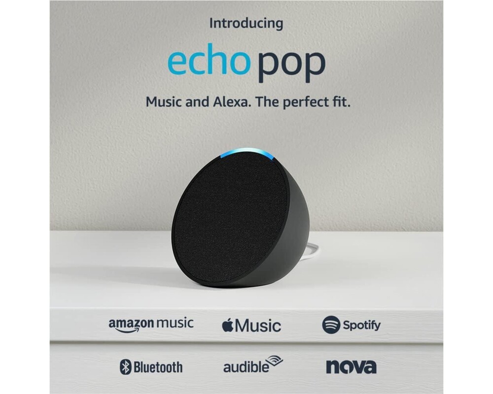 Тонколони Amazon Echo Pop, Bluetooth, Alexa, Черна 2