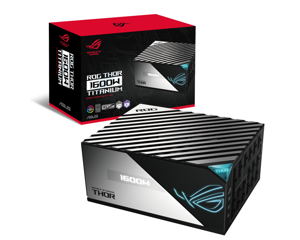 Захранване ASUS ROG THOR 1600W Titanium Power Supply Digital Power Control ROG heatsinks PCIe Gen 5.0 11