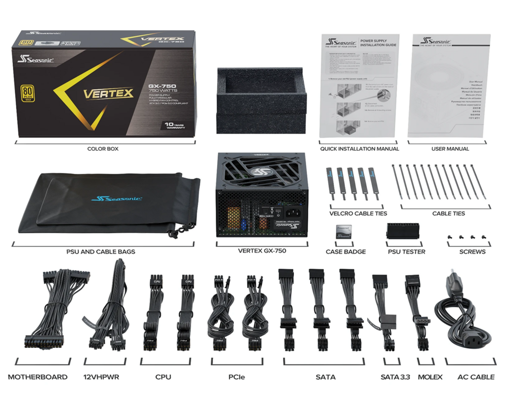 Захранване Seasonic ATX 3.0 750W Gold - VERTEX GX-7... 14