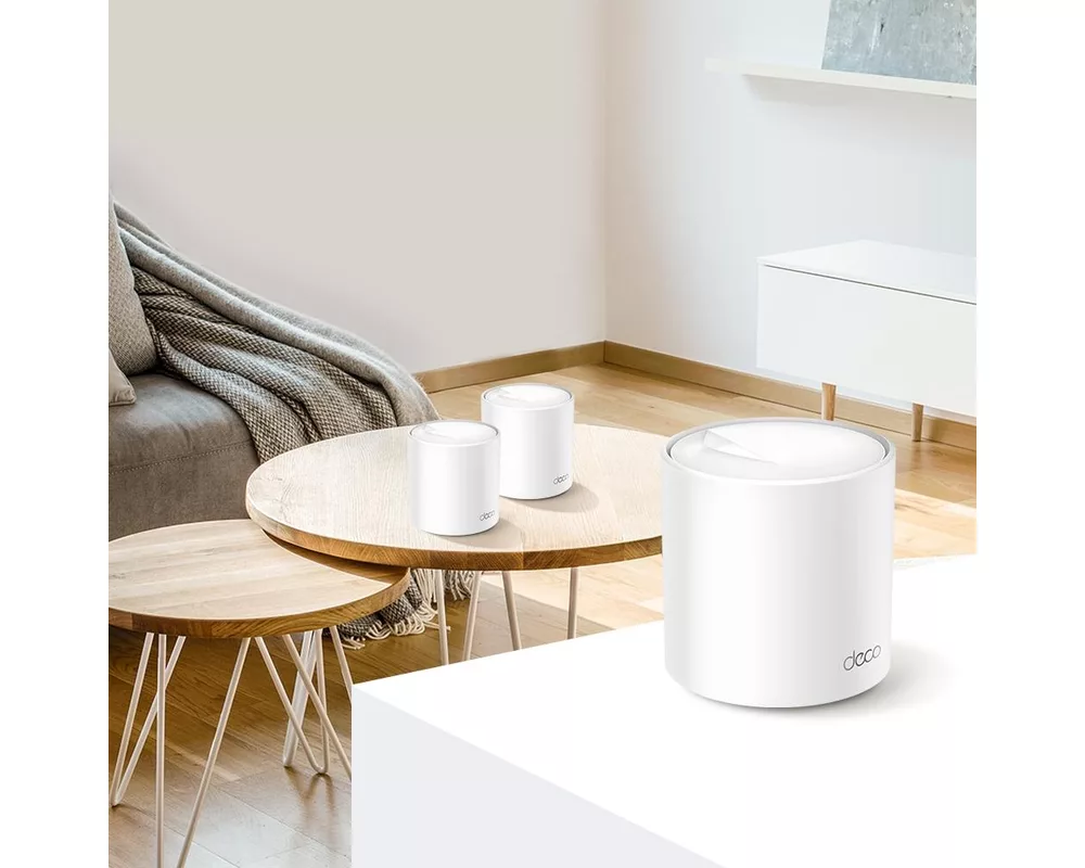 Рутер TP-Link Deco X60 V3 2-Pack, AX3000, 2.4/5 GHz, 574 - 2402 Mbps, Gigabit 4